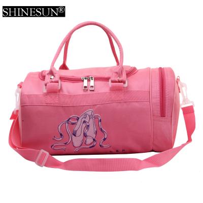 China 2016 Pink Embroidery Girls Satin Ballet Shoulder Dance Shoes Gym Bag BB301001 for sale