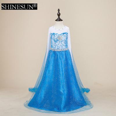 China 2016 Cosplay girl elsa princess frozen dress wholesale pretty costume design dress for sale