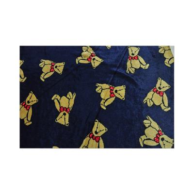 China Anti-Static Cute Teddy Bear Patterns Knitting Velor Fabrics for Loungewear for sale