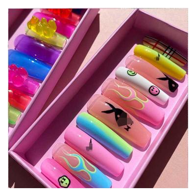 China 2021 New Arrival Easy Wear False Press On Nails Artificial Nails With Packaging Box Press On Nails for sale