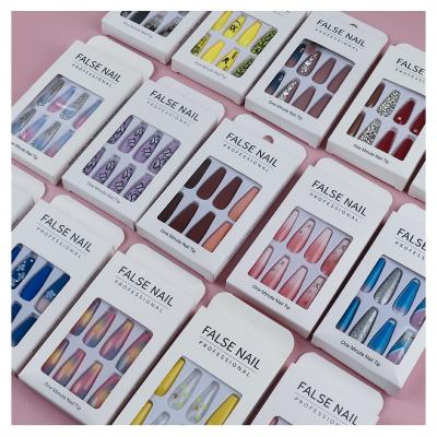 China China factory hot sale easy envy fancy wear acrylic press on nails dash diva press on nails box packing clear window for sale