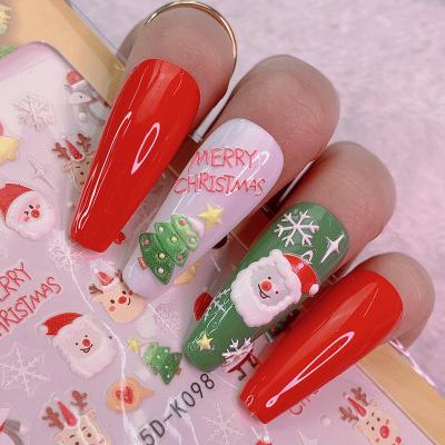 China Wholesale Plastic Nail Art Mix Christmas Halloween 3d Pattern Transfer Paper Nail Foil Sticker for sale