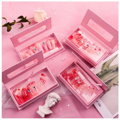 China Wholesale High Quality Design Gel Press On Nails Super Cute French Pink Artificial Nails for sale