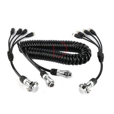 China Car 4M/6M 7 Pin Suzi Coiled Tractor Spiral Trailer Wiring Kits For Truck Caravan for sale