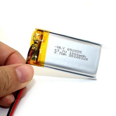 China toys factory direct rechargeable polymer battery 3.7V 1000mah battery 652855 lipo battery mah for sale