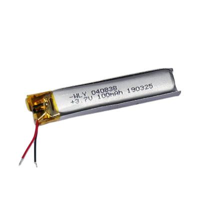 China Toys 3.7V 100 mAh Rechargeable Lithium Ion Polymer Battery 040838 for sale