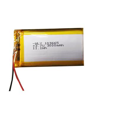 China Large toys lithium polymer 3.7V 3000mah 103665 Lipo rechargeable battery 3.7v lithium ion battery for sale