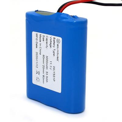 China Rechargeable Toys Lithium Ion Battery 3S1P 11.1V 12v 18650 Battery Pack 3000mah for sale