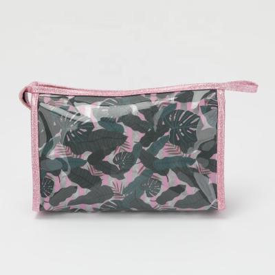 China Small PVC Lady Waterproof Autumn PVC Woman Toiletry Bag Pink Makeup Brush Cosmetic Bag for sale