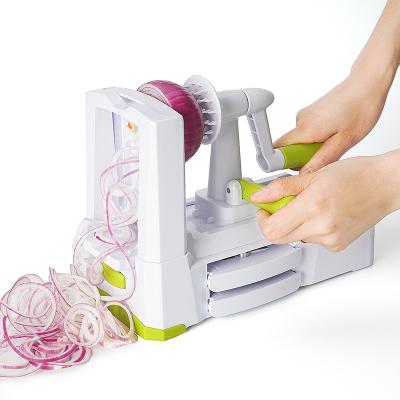 China Sustainable New Design Kitchen Tool Hand Held Spiralizer Vegetable Slicer for sale