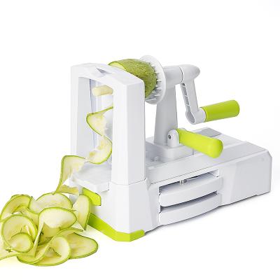 China Sustainable Multifunctional Vegetable Fruit Spiral Slicer Machines Manual Spiral Veggie / Vegetable Spiralizer Slicer for sale