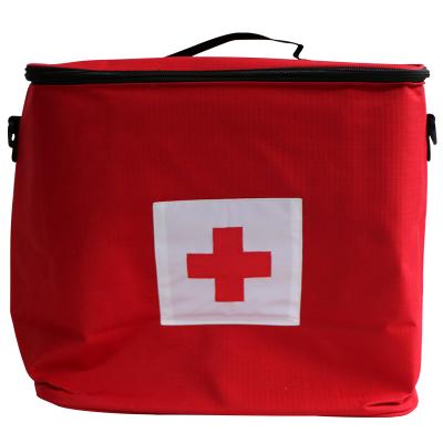 China 33.5*17.5*32.5cm Plastic Promotional Red Baby Medical First Aid Waterproof Kit for sale