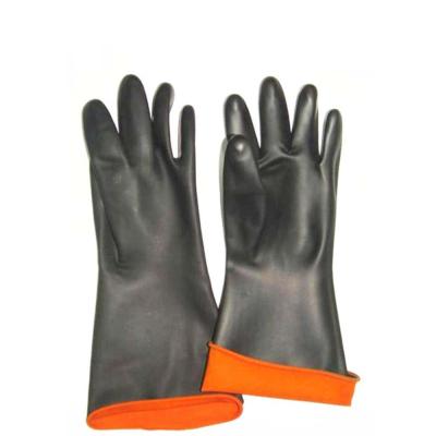 China Chemical Resistat Latex Gloves Industrial Chemical Resistant Gloves Black Latex Gloves for sale