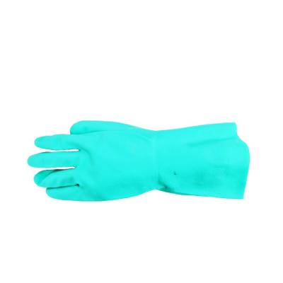 China Green Anti-impact Nitrile Flock Lined Industry Gloves for sale