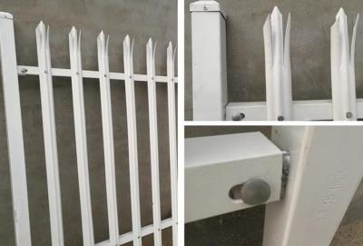 China Easily assembled galvanized powder coated steel palisade fencing pieces for sale