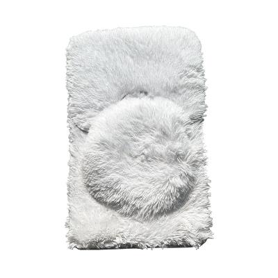 China Sustainable Long Pile Shaggy Luxury Soft Fluffy Rugs 3pieces Set For Bathroom Custom Rug for sale