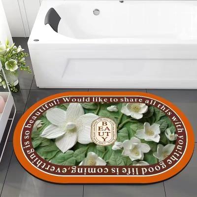 China Washable Quick Dry Water Absorbent Diatomaceous Stone Non Slip Sets Bath Mats for sale