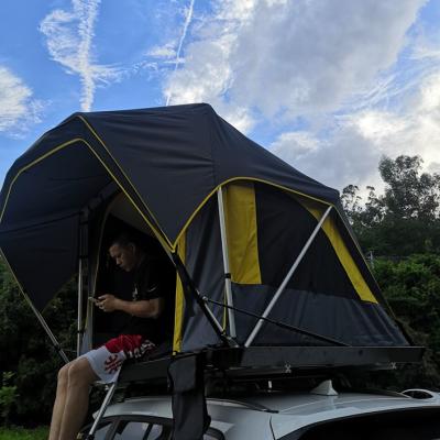 China Straight Tying Type Soft Aluminum Car Roof Top Tent 2 Person Roof Top Shell Tent For Camping And Hiking Products for sale