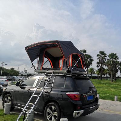 China Straight Bracing Type Semi-automatic Soft Aluminum Car Roof Top Shell Car Roof Tent 2 Person Top Tent for sale