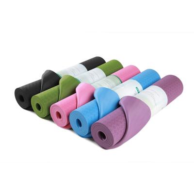 China Standard Size Logo Recycle Green Low Carbon Custom Made 6MM Thick Non Slip Exercise Tape Pilates Yoga Mat Non Slip for sale