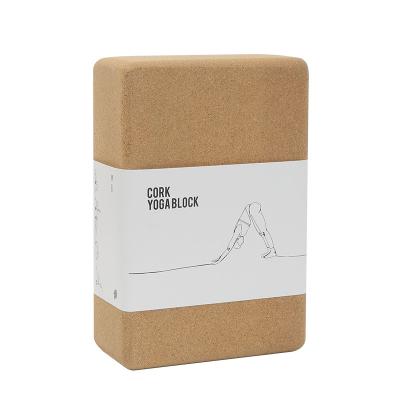 China Custom Fitness Eco Friendly Wholesale Durable Cork Yoga Block Natural LOGO Print Massgge Ball Sustainable for sale