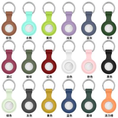 China Anti-drop for airtag holder, new coming 18 colors metal ring hole soft silicone case for airtag custom logo for sale