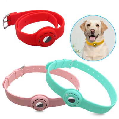 China New Anti-drop Lost Lengthen Popular Portable Adjustable Silicone Cat Protective Case Pet Collar Case For Airtag Dog Collar for sale