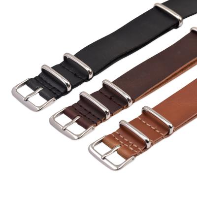 China 18mm 20mm 22mm 24mm Unisex PU Leather NATO Watchbands Strap Band for sale