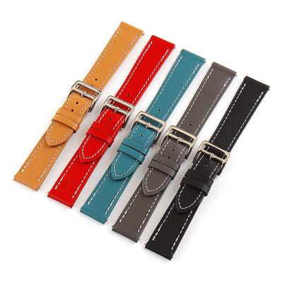 China 20mm Universal Accessories Cowhide Leather Unisex Hot Selling Handmade Genuine Watch Band Strap 22mm 18mm 24mm for sale