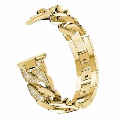 China Fashion 20mm 22mm Diamond Glitter Metal Bling Smart Watch Bands For Samsung Galaxy Watch for sale