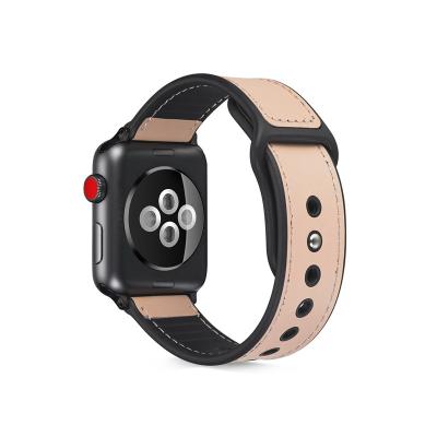 China For Apple Watch TPU Leather Buckle Band 40mm 44mm TPU Genuine Leather Watch Band Straps For Apple Watch Genuine Leather Strap for sale