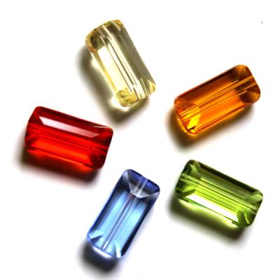 China 2021 Latest 18 DIY Surface Cube Rectangle Bohemian Crystal Flat Glass Beads For Jewelry Making Bulk for sale