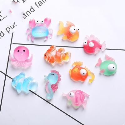 China Latest High Quality DIY 3D Cute Sea Animals Fish Resin Charm For Phone Case Kids Hair Accessories Jewelry Making for sale