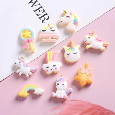 China 2021 Latest High Quality Unicorn DIY Resin Charm For Cell Phone Case Jewelry Making Fridge Magnet for sale