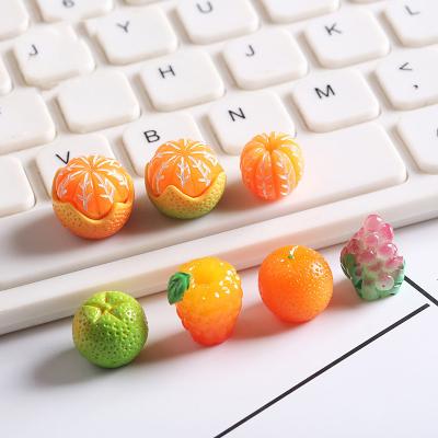 China 2021 High Quality Latest 3D Emulation Fruit Food Egg Resin Orange Charm For Key Earring Phone Jewelry Chain Making for sale