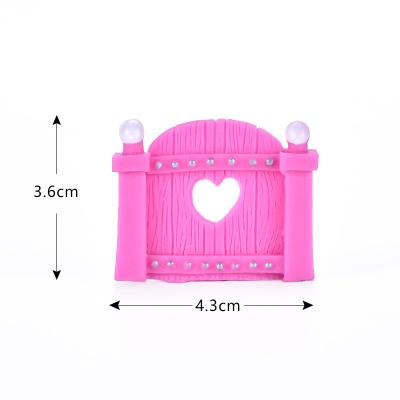 China Beautiful Latest Mini Small DIY Cute Colorful Tiny 3D Rail Resin Fence Gate Decoration Ornament Crafts for sale