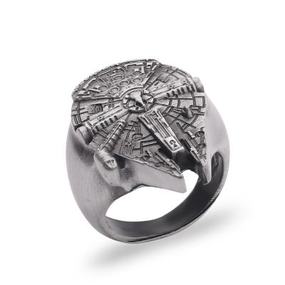 China 2021 New Arrival Punk Cartoon Anime Movie Alloy Spaceship Ring Jewelry for sale