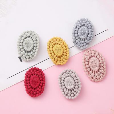 China New Fashionable Cute Eco-friendly Crochet Wool Braided Hair Clips Baby Hair Accessories Kids Girls Women Girls Hair Clips for sale