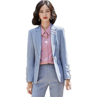 China Dropship wholesaler Anti-wrinkle 2 Pieces Set Pant Suit Patchwork Blazer Office Lady Uniform Design Women's Business Formal Jacket and Pant for sale