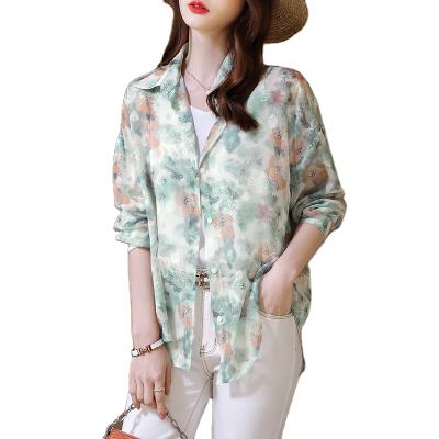 China Anti-pilling New Elegant Female Loose Printing Slim Clothes Wholesale Formal Women Full Shirt Office Ladies Plus Size Fashion Cool Blouse for sale