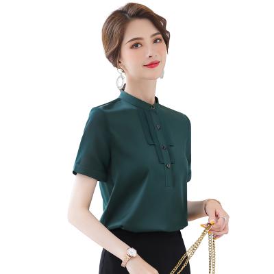 China Wholesale China Factory Direct Sale Dropship Ruffles White Shirts Anti-Wrinkle For Lady Short Summer Wear Women Sleeve Blouse Office Top for sale