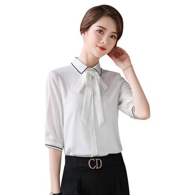 China Dropship Wholesale China Factory Direct Sale Anti-Wrinkle White Shirts For Half Lady Female Tops Women Sleeve Blouse Office Shirt for sale