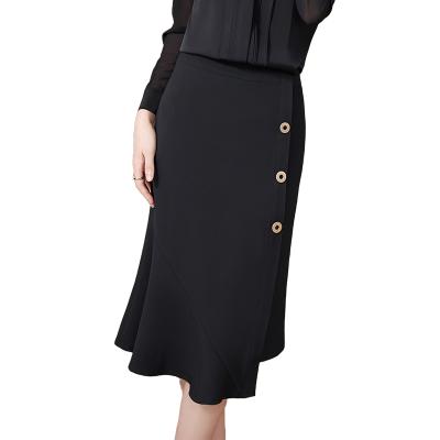 China Wholesale High Quality Casual Slim Irregular Ladies Breathable Office Ruffles A Line Hip Waist Skirts Black Elegant Sexy Women Skirts for sale