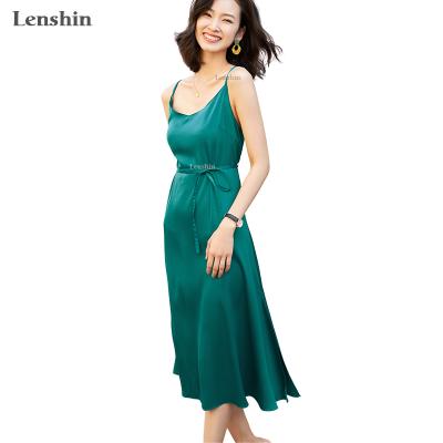 China Summer Wear Breathable Sleeveless Breathable Halter Style Lenshin Strap Suspender Casual Dress For Women for sale