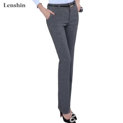 中国 Anti-Static Plus Size Formal Adjustable Pants For Women Office Lady Style Work Wear Straight Belt Buckle Trousers Business Design 販売のため