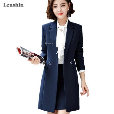 China Wholesale High Quality Two Piece Anti-Shrink Coat Skirt Suit Office Lady Soft And Comfortable Blazer Jacket Winter Long Wear For Women for sale