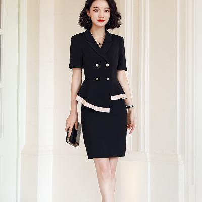 Китай Anti-Shrink 2 Pieces Fit Lady Style Summer Wear Women Skirt Suit Office Slim Blazer And Skirt Set Unlined продается