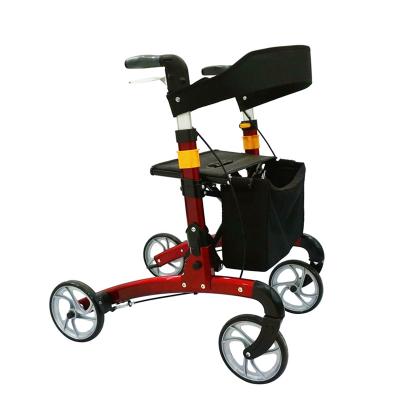 China Healthy Professional New Older carbon fiber Walking Folding adult lightweight Walker rollator with seat for sale