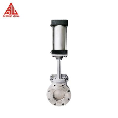 Cina Flange Stainless Steel Pneumatic Knife Gate Valve Medium Temperature Manual Power in vendita