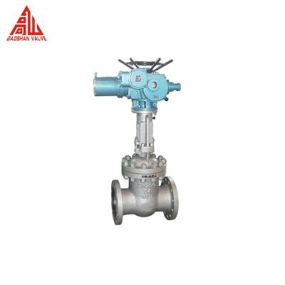 中国 PN16 Electric Actuator Stem Gate Valve Medium Temperature Expanded Graphite 販売のため